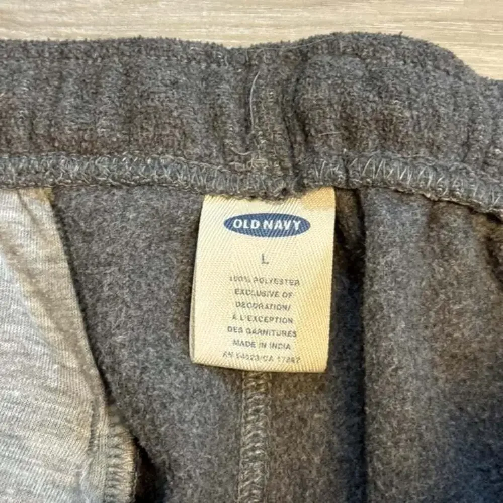 Vintage Old Navy Fleece Track Pants Charcoal Grey Size Large